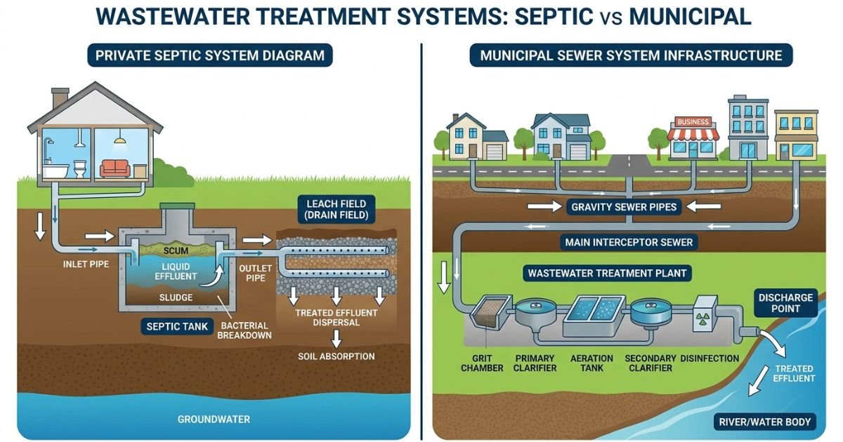 Septic Tank or Sewer? What Land Buyers Must Verify Before Closing